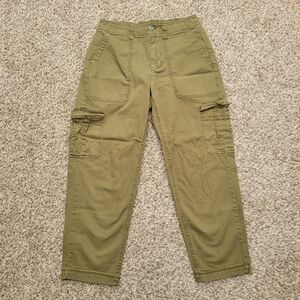 Old Navy Og Chino Cargo Pocket Pants Satin Moss Green Cotton Khaki Size Small